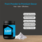 Cast it eco resin container with powder on a wooden surface and dark background